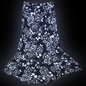 Colleen Lopez Black and White Trumpet Maxi Skirt
